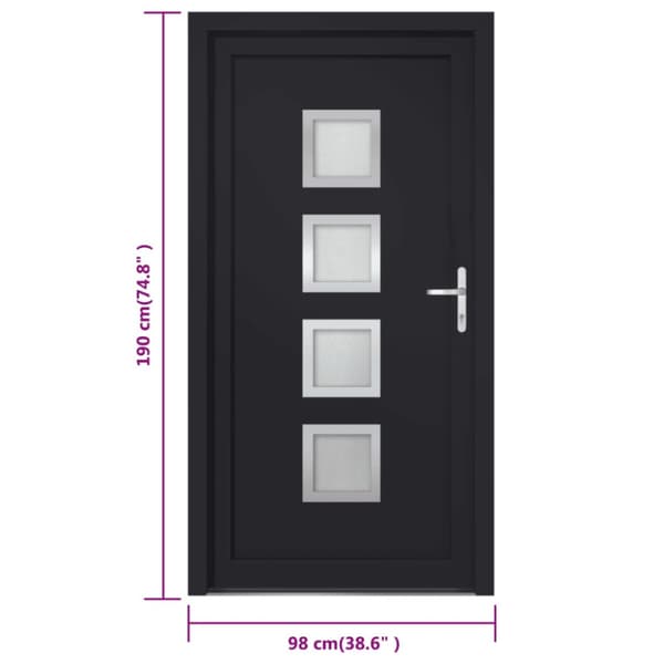 Ytterdörr antracit 98x190 cm PVC