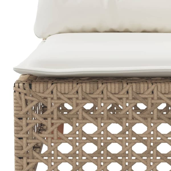 Trädgårdssoffa 3-sits med dynor konstrotting beige
