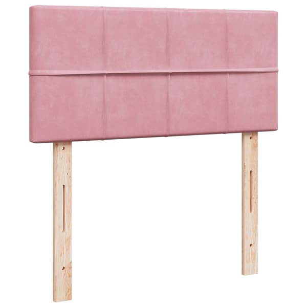 Ramsäng med madrass rosa 90x200 cm sammet