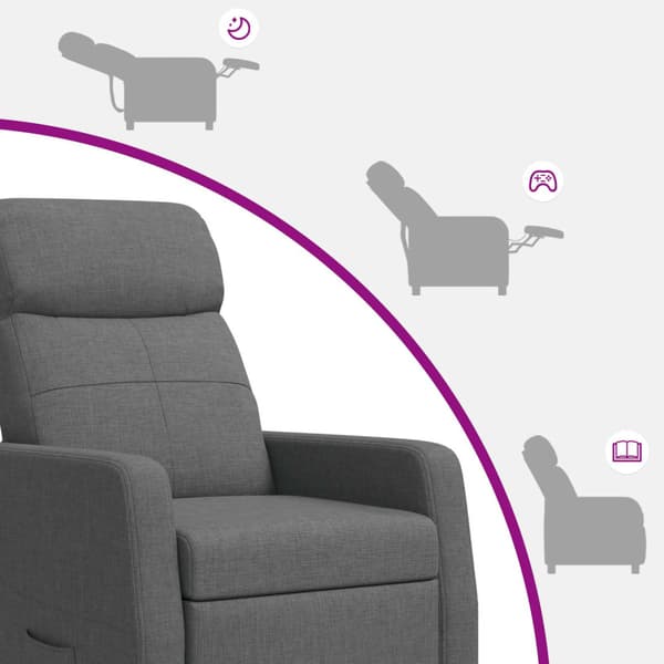 Recliner Mörkgrå Tyg