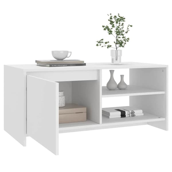 Soffbord vit 102x50x45 cm konstruerat trä