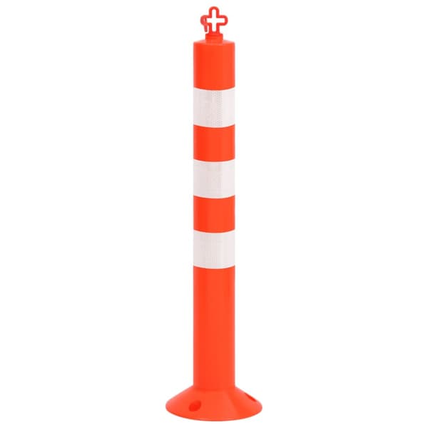 Trafikpollare 10 st med kedja 75 cm PE