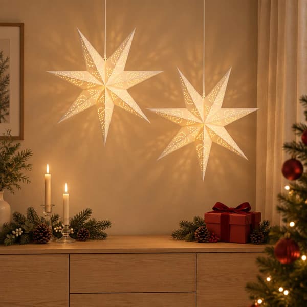 Julbelysning RAAHE 2 st 10 LED-lampor Varmvit 60 x 6 x 60 cm