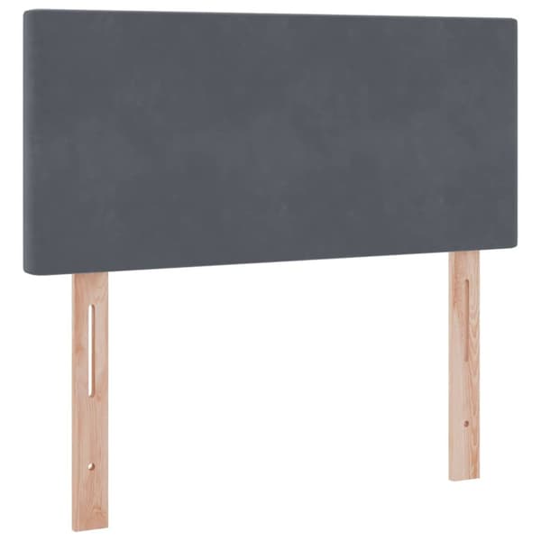 Förvaringssäng med madrass Mörkgrå 90 x 190 cm Sammet