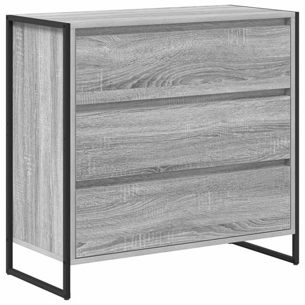 Sideboard med låda Grå Sonoma 79 x 36 x 75.5 cm Konstruerat trä
