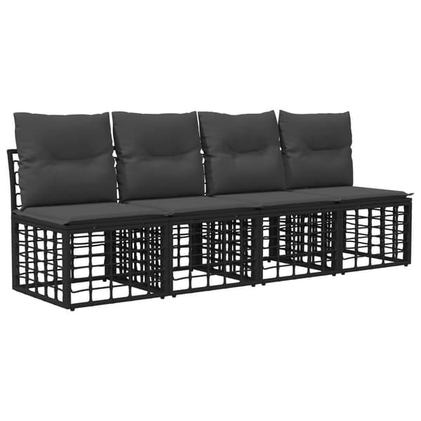 Utomhussoffset 12 pcs Svart och Mörkgrå Polyester