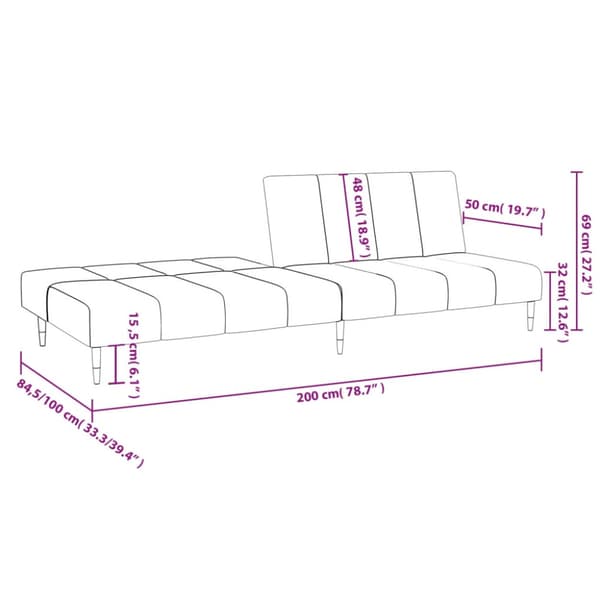 Bäddsoffa 2-sits mörkgrön sammet