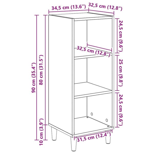 Sideboard Artisan Ek 34,5 x 32,5 x 90 cm Konstruerat trä