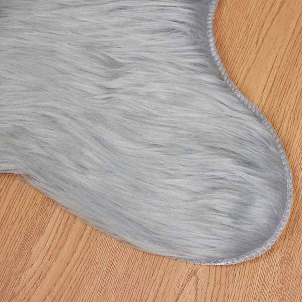 Fuskfäll matta TAFALLA Grå 60 x 90 cm Polyester