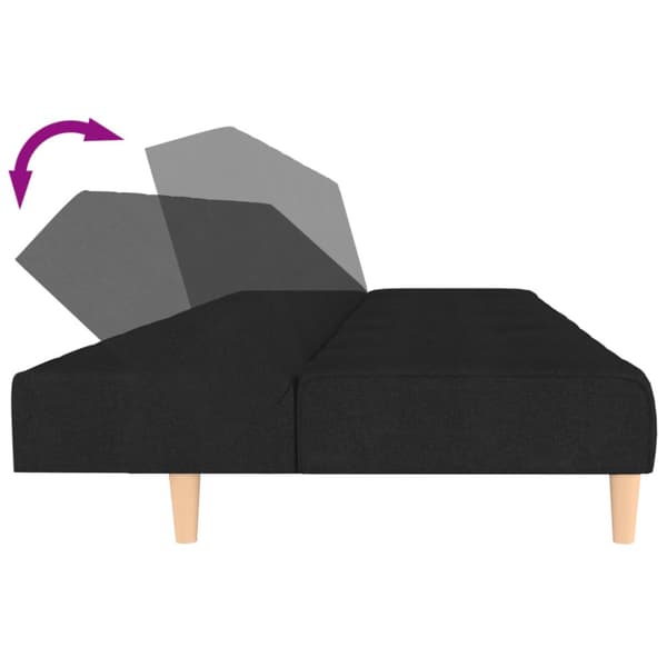 Bäddsoffa 2-sits svart tyg