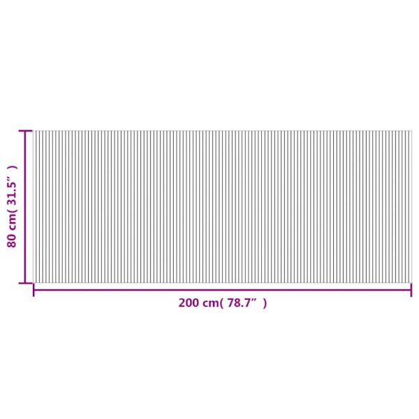 Matta rektangulär ljus naturlig 80x200 cm bambu