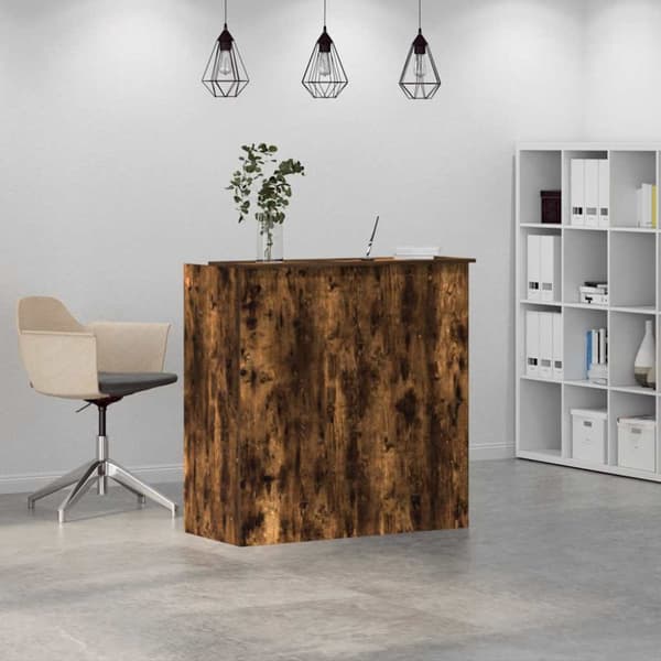 Receptionsdisk rökfärgad ek 100x50x103,5 cm konstruerat trä