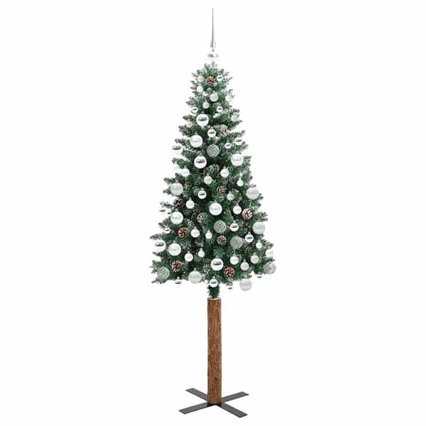 Smal julgran Grön 180 cm PVC och solid furu