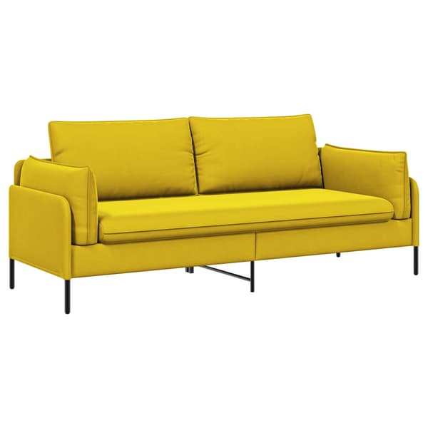 3-Sits soffa 3-sits Gul 222 x 81 x 89 cm Sammet