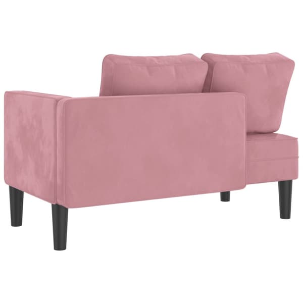 Schäslong med dynor rosa sammet