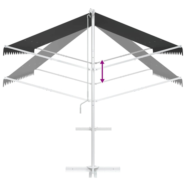 Fristående markis Antracit 4 × 3 m Polyester