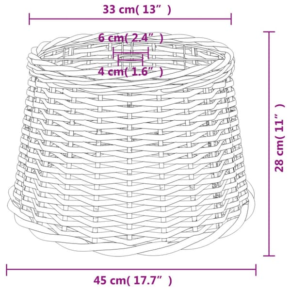 Lampskärm brun Ø45x28 cm korgmaterial