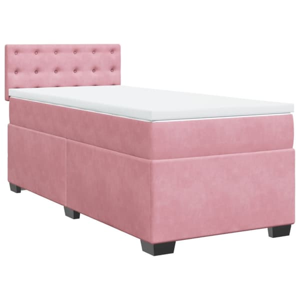 Ramsäng med madrass rosa 80x200 cm sammet