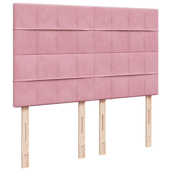 Ramsäng med madrass rosa 140x200 cm sammet
