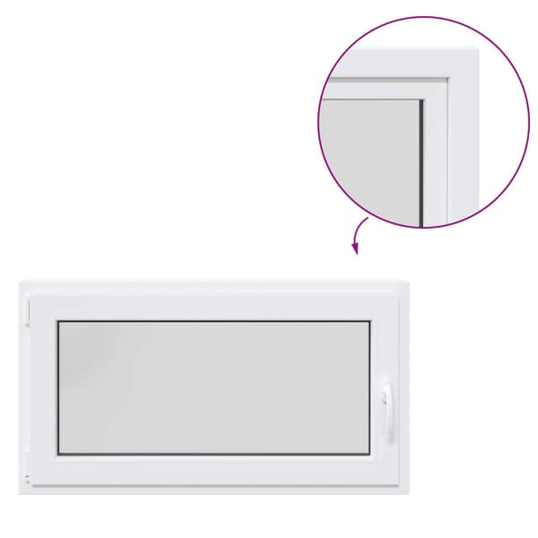 Källarfönster RISOR Vit 110 x 50 cm PVC och glas