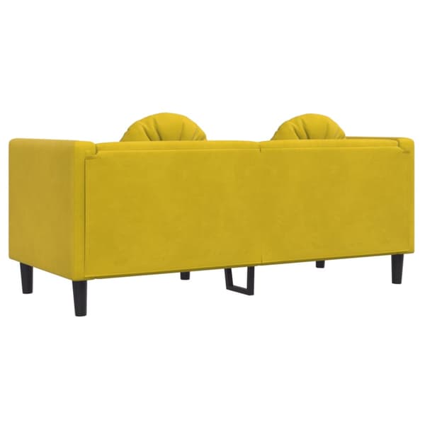 Soffa med kuddar 2-sits gul sammet