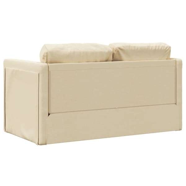 Golvbäddsoffa 2-i-1 gräddvit 112x174x55 cm tyg