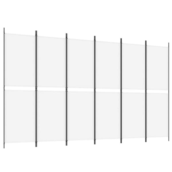 Rumsavdelare 6 paneler vit 300x180 cm tyg