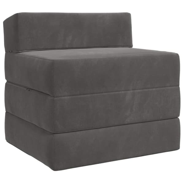 Fällbar Soffbed Mörkgrå 200 x 70 x 10 cm Sammet