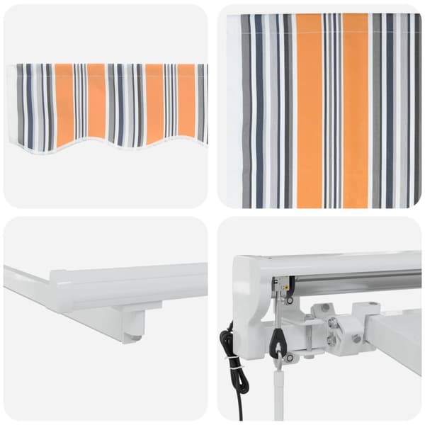 Elektrisk Retraktabel Markis Blå, Orange, Vit 3,5 x 2,5 m