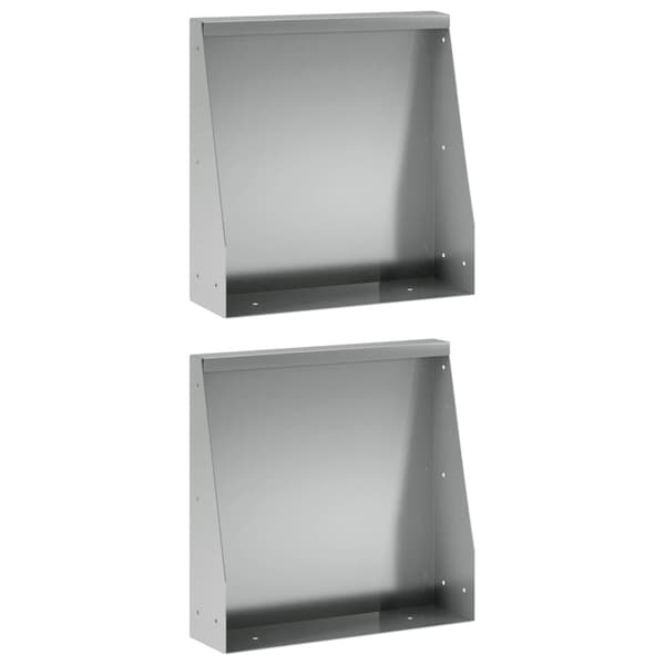 Stödvägg 2 st 40 x 12 x 50 cm Galvaniserat stål Silver