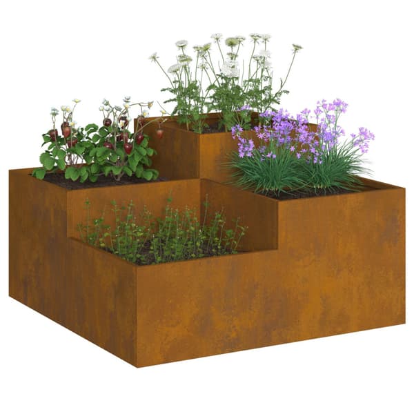 Trädgårdsplanterare Rostig 100 x 100 x 48 cm