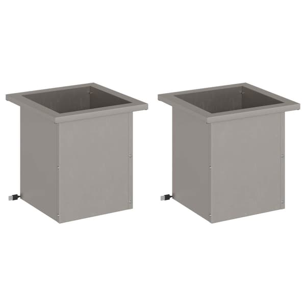 Odlingslåda med LED 2 st Rostig 30 x 30 x 30 cm