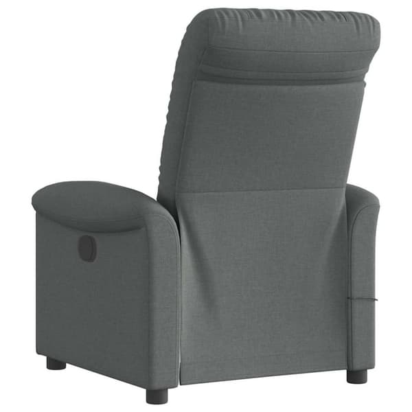Elektrisk massagefåtölj mörkgrå tyg