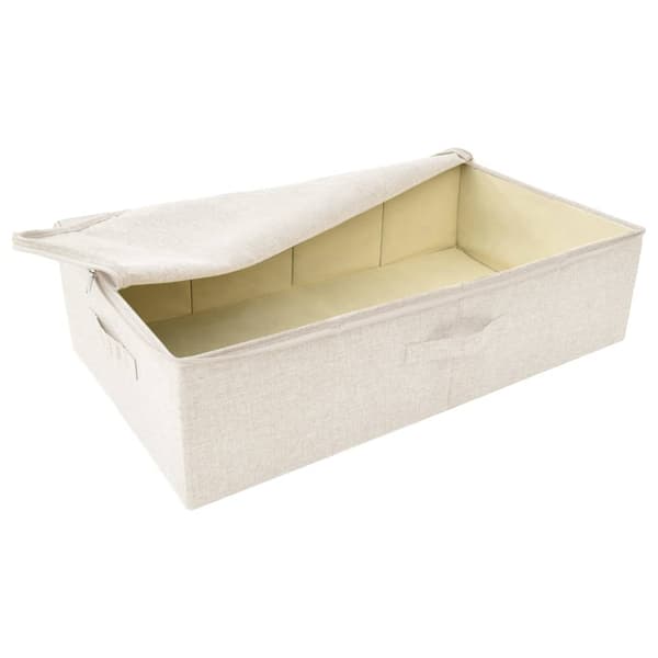Förvaringslåda 2 st tyg 70x40x18 cm gräddvit