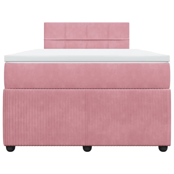 Ramsäng med madrass rosa 120x190 cm sammet