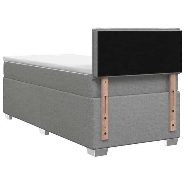 Boxspring säng med madrass och LED Ljusgrå 100 x 200 cm Tyg