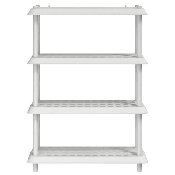 Hyllsystem 4 nivåer 100 x 40 x 136,5 cm PP Vit