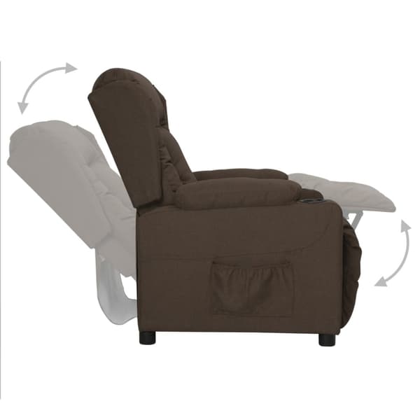 Reclinerfåtölj mörkbrun tyg