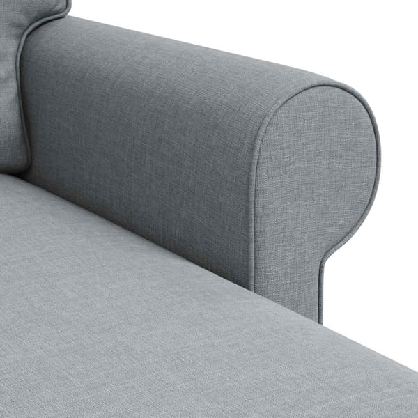 Soffa Ljusgrå 245 x 138 x 80 cm tyg