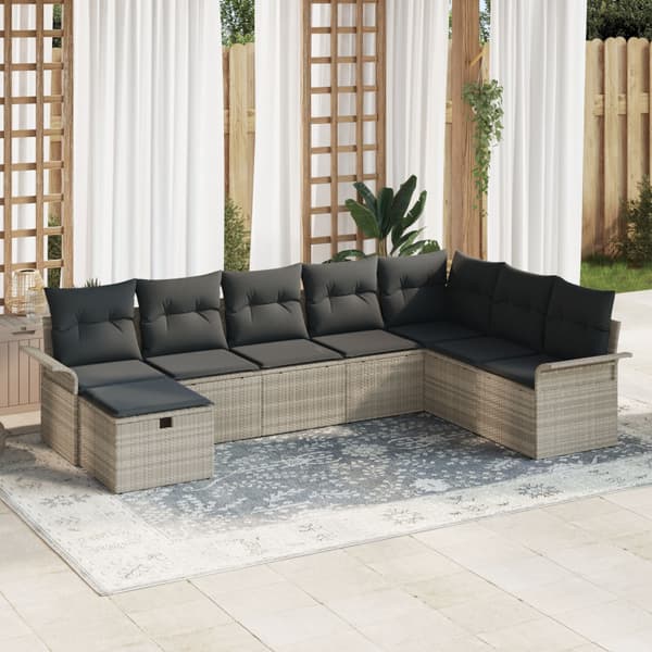 Trädgårdsoffset 8 st Poly rattan