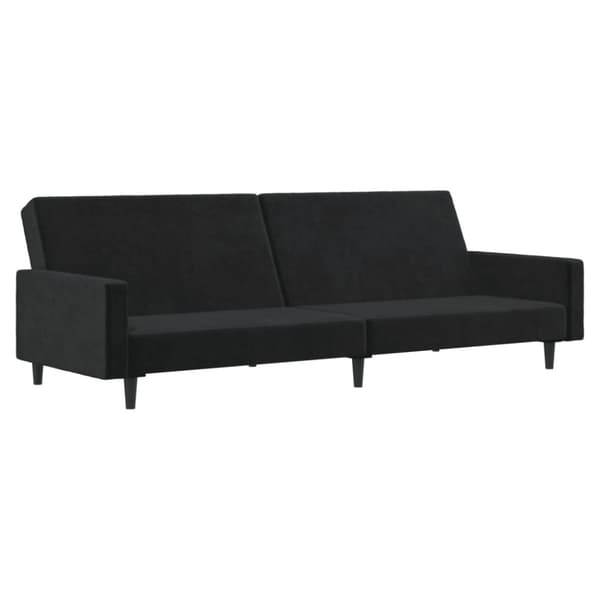 Bäddsoffa 2-sits svart sammet