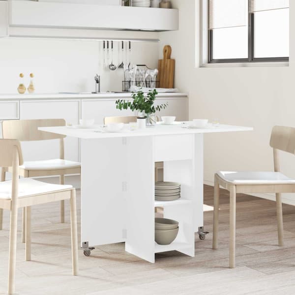 Matbord 115 x 70 x 75 cm Konstruerat trä Vit Rektangulär