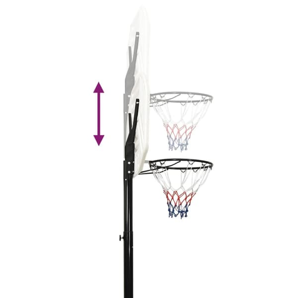 Basketkorg med stativ vit 258-363 cm polyeten