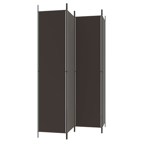 Rumsavdelare 4 paneler brun 200x220 cm tyg