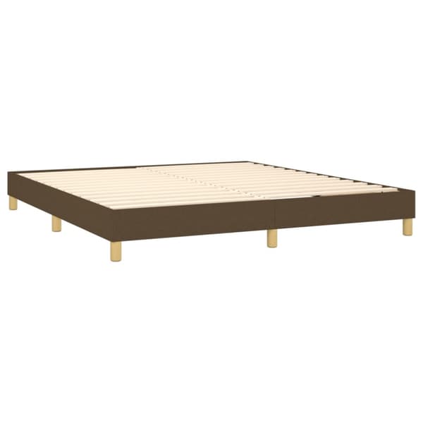 Boxspring-sängram mörkbrun 160x200 cm tyg