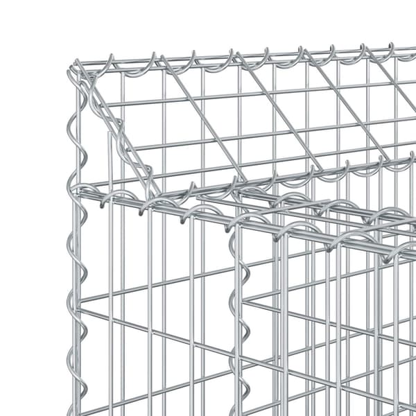 Gabion upphöjd säng 3 pcs Silver