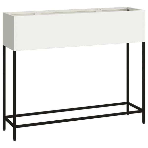 Höjdträdgårdsplanterare Vit 100 x 26 x 82 cm Stål