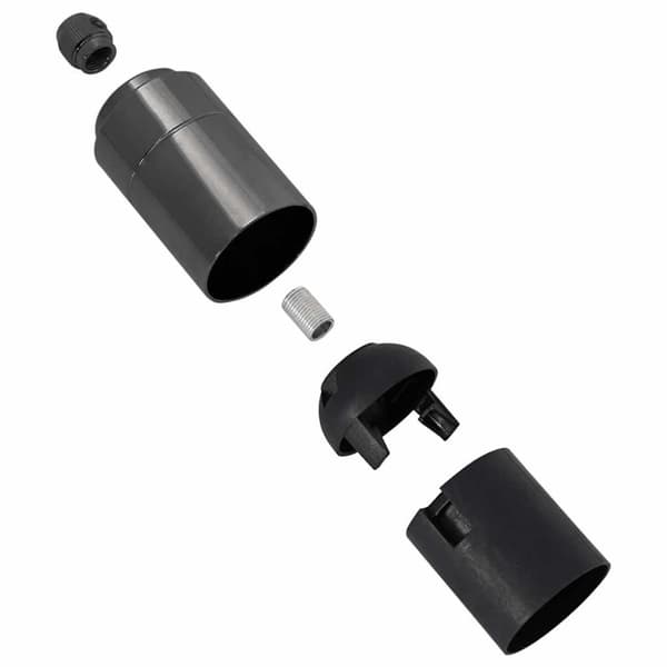 Lamphållare 2 st blank svart E27