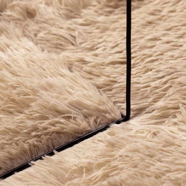 Ryamatta med lång lugg NAVARRA beige 80x150 cm polyester