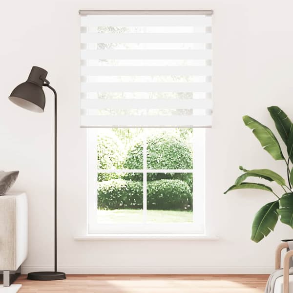 Rullgardin zebra vit 130x200 cm tyg bredd 125,9 cm polyester